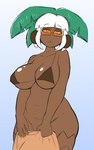 bikini breasts clothing coconut drupe_(fruit) eyewear female food fruit leaf looking_at_viewer neutral_expression nude plant solo sunglasses swimwear towel tree two-piece_swimsuit conditional_dnp quin-nsfw elemental_creature elemental_humanoid flora_fauna humanoid plant_humanoid treant tree_humanoid 5:8 absurd_res digital_media_(artwork) hi_res