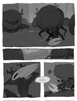 anthro ass_up biped black_body bodily_fluids booby_trap cum cum_covered cum_pool dialogue doggystyle dominant female female_penetrated female_raped forced from_behind_position fucked_to_exhaustion genital_fluids group horn insect_wings kneeling kneeling_on_ground larger_anthro larger_dom larger_male looking_at_another looking_back looking_back_at_another lying_on_ground male male/female male_penetrating male_penetrating_female male_rape male_raping_female messy obese obese_anthro obese_male on_ground overweight overweight_anthro overweight_male penetration pressure_plate rape segmented_body sex size_difference slime smaller_anthro smaller_male smaller_penetrated smaller_raped speech_bubble surprised torso_grab wings justdog hollow_knight:_silksong hollow_knight_(franchise) team_cherry hornet_(hollow_knight) arachnid arthropod fly_(animal) insect spider wardenfly 2026 comic greyscale hi_res monochrome