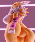 3d_(artwork) anthro areola armwear bandai_namco big_breasts big_butt breasts butt canid canine clothing coolmaster98 curvy_figure digimon digimon_(species) digimorph digital_media_(artwork) female fur hi_res huge_breasts huge_butt mammal nipples nude overweight pink_areola pink_nipples portrait rear_view renamon solo standing thick_thighs three-quarter_portrait voluptuous wide_hips