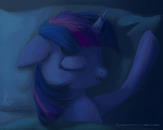 bed eyes_closed female feral fur furniture hair horn multicolored_hair pillow purple_body purple_fur purple_hair sleeping solo text two_tone_hair raikoh-illust friendship_is_magic hasbro my_little_pony mythology twilight_sparkle_(mlp) equid equine mammal mythological_creature mythological_equine unicorn 2012 5:4 source_request unavailable_at_source url