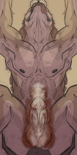 anthro balls_deep bodily_fluids cum cum_in_ass cum_inside duo ejaculation genital_fluids genitals internal knot knotting low-angle_view male nipples nude penetration penis tongue tongue_out worm's-eye_view x-ray_view caffinecanidae felixthedog mokkathejackal canid canine canis domestic_dog jackal mammal absurd_res guide_lines hi_res huge_filesize sketch