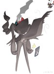 accident accidental_exposure ambiguous_gender black_body blue_eyes butt cellphone electronics embarrassed phone simple_background smartphone solo taking_picture wind likey nintendo pokemon darkrai generation_4_pokemon humanoid legendary_pokemon pokemon_(species) 2025 absurd_res hi_res signature