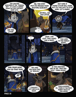 ambiguous_gender angry anthro apron armor barrel bow_(weapon) building cape clothed clothing dialogue door doorway exclamation_point female feral hammer horn house interrobang lamp lantern male question_mark ranged_weapon shirt text tools topwear tunic weapon purpleground02 armello league_of_geeks barnaby_(armello) guppy_(armello) river_(armello) amphibian bovid bovine canid canine canis cattle frog lagomorph leporid mammal rabbit wolf comic english_text multiple_scenes