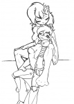 4_toes anthro archie_comics black_and_white blush breasts bunnie_rabbot chipmunk clothed clothing cybernetics cyborg duo ears_down featureless_breasts feet female female/female ground_squirrel hand_on_leg hand_on_thigh inner_ear_fluff lagomorph leporid looking_down machine mammal monochrome nipple_outline nude one-piece_swimsuit pivoted_ears rabbit rodent sally_acorn sciurid scut_tail sega short_tail simple_background skimpy small_breasts smile sneakerfox sonic_the_hedgehog_(archie) sonic_the_hedgehog_(comics) sonic_the_hedgehog_(series) spread_legs spreading swimwear tail toes tuft white_background