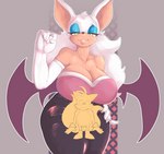 absurd_res age_difference alternate_hairstyle anthro armwear bat bedroom_eyes big_breasts breasts canid canine cleavage clothed clothing duo elbow_gloves female fox gloves hair hand_on_hip handwear hi_res huge_breasts larger_anthro larger_female long_hair male male/female mammal miles_prower narrowed_eyes rouge_the_bat seductive sega size_difference smaller_anthro smaller_male smoxul sonic_the_hedgehog_(series) wings