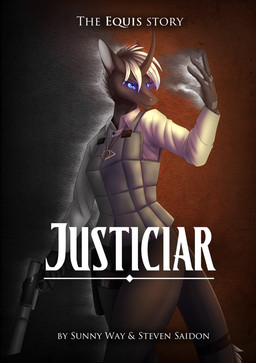 anthro armor equis_universe female glowing gun handgun pistol ranged_weapon solo text universe weapon sunny_way justiciar lin'el_feltesis ki'rinaes comic cover cover_art cover_page digital_drawing_(artwork) digital_media_(artwork) english_text url