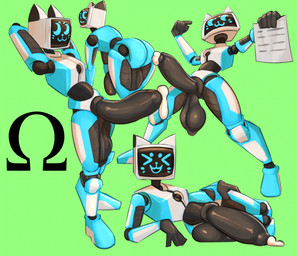 anthro balls big_penis black_balls black_penis blue_body bodily_fluids butt cum erection for_a_head genital_fluids genitals huge_penis humanoid_genitalia humanoid_penis looking_at_viewer machine male penis screen screen_face smile solo attikipp voices_of_the_void kerfur_omega_(votv) domestic_cat felid feline felis mammal monitor_head object_head robot robot_anthro screen_head hi_res