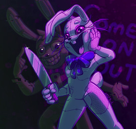:d anthro big_mouth_(anatomy) black_background black_nose bow_tie buckteeth dialogue doll duo eyelashes female gesture glitch hand_gesture hand_on_face hand_on_head holding_knife holding_object holding_weapon knife long_ears long_eyelashes looking_at_viewer male multicolored_body open_mouth patch_(fabric) pointing pointing_at_self purple_background raised_arm scut_tail short_tail simple_background smile standing stitch_(sewing) tail tan_body teeth text tongue two_tone_body weapon white_body white_tail wide_eyed theadventuregalley five_nights_at_freddy's five_nights_at_freddy's:_help_wanted five_nights_at_freddy's:_security_breach fnaf_vr_help_wanted scottgames steel_wool_studios glitchtrap vanny_(fnaf) animate_inanimate lagomorph leporid living_doll mammal rabbit 2021 english_text hi_res