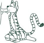 anthro duo feet fellatio fingers fur genitals half-closed_eyes human_on_anthro humanoid_genitalia humanoid_penis inner_ear_fluff interspecies kneeling long_tail male male/male narrowed_eyes oral penile penis sex solo_focus striped_body striped_fur stripes tail tuft redout calvin_and_hobbes hobbes felid human mammal pantherine tiger digital_drawing_(artwork) digital_media_(artwork) hi_res monochrome