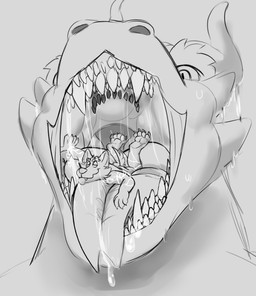 anthro anthro_pred blep bodily_fluids chain claws dripping esophageal_sphincter esophagus extreme_size_difference fangs feet goo_drip horn larger_anthro larger_male larger_pred male male_pred male_prey micro micro_male micro_on_tongue mouth_shot muscular muscular_anthro muscular_male open_mouth oral_vore pawpads paws red_eyes saliva saliva_string sharp_teeth simple_background size_difference slime smaller_anthro smaller_male soft_vore spiked_tail spikes spikes_(anatomy) tail teeth throat toes tongue tongue_out vore willing_pred willing_prey ramensalt mythology devourer_(razor_koopa) fenris_(fenriswolfhb) canid canine canis dragon goo_creature goo_dragon mammal mythological_creature mythological_scalie scalie wolf 2025 absurd_res digital_media_(artwork) hi_res monochrome sketch
