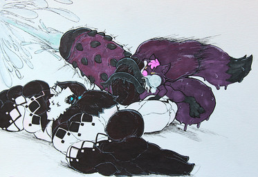 anthro balls big_balls big_muscles big_penis bodily_fluids cheek_bulge cum cum_inflation cum_inside duo excessive_genital_fluids genital_fluids genitals huge_balls huge_muscles huge_penis hyper hyper_balls hyper_genitalia hyper_muscles hyper_penis inflation lying male male/male muscular penile_spines penis precum raliphoul size_difference vein veiny_penis raliphoul_m-e-v alpecor hybrid mammal rodent sciurid slime_(blob) tree_squirrel sol_(disambiguation) absurd_res hi_res