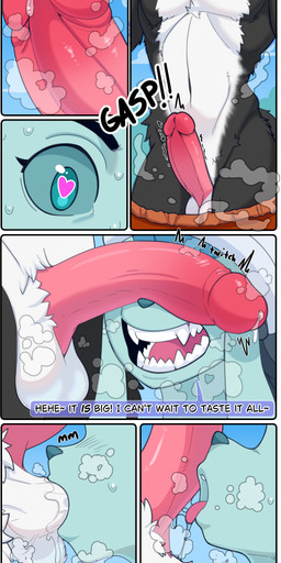 after_transformation anthro anthro_penetrating ball_suck balls big_penis black_body black_fur black_hair blue_body blue_fur blue_hair blue_nose bodily_fluids bottomwear brainwashing breath clothing cloud corruption dialogue dominant dominant_male dripping duo erection fellatio female fur genital_fluids genitals hair hat headgear headwear heart_eyes heart_pupils heart_symbol hypnosis imminent_sex licking long_ears male male/female mind_alteration mind_control nude open_mouth oral panting penetration penile penis penis_lick penis_on_face pokemorph precum saliva saliva_drip saliva_on_balls saliva_on_penis saliva_on_tongue saliva_string sex sharp_teeth shorts smile steam submissive submissive_female sucking sweat talking_to_another teeth text throbbing throbbing_penis tongue tongue_out transformation white_body white_fur glowhorn nintendo pokemon artifact_the_fox dawn_(pokemon) canid canine eeveelution fox generation_4_pokemon glaceon mammal pokemon_(species) absurd_res comic english_text hi_res