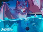 anthro blush duo fellatio genitals heart_eyes heart_symbol holding_breath knot male male/male oral penile penis pool public sex underwater underwater_blowjob underwater_sex water wings sheepsheepbeep demi_(demirramon) drake_(serlu) canid canine canis fox hybrid mammal wolf 4:3