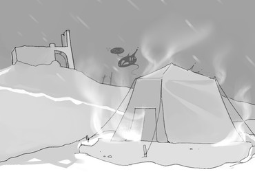 detailed_background ejaculation emoji grey_background motion_blur not_furry offscreen_ejaculation outside simple_background snow speech_bubble tent zero_pictured southway 2026 digital_drawing_(artwork) digital_media_(artwork) monochrome