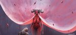 ambiguous_gender big_breasts black_horn black_sclera breasts duo female horn navel nipples not_furry nude red_body red_skin sagging_breasts standing wide_hips shinyglute blizzard_entertainment diablo lilith_(diablo) demon humanoid 2019 hi_res signature