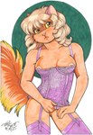 anthro breasts clothing female fluffy fluffy_tail front_view fur hair lingerie nipple_slip nipples orange_body orange_eyes orange_fur solo tail tan_body tan_fur tan_hair yellow_sclera terrie_smith domestic_cat felid feline felis mammal persian_cat 2025