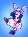 balls feral genitals knot male paws playful presenting solo teasing skyl4378 nintendo pokemon canid canine eeveelution generation_4_pokemon glaceon mammal pokemon_(species) 3:4