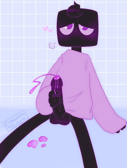 balls black_body blush bodily_fluids breath clothed clothing colored_cum cum cum_on_ground ejaculation erection eye_roll genital_fluids genitals hair_tuff hand_on_own_penis hand_on_penis holding_own_penis holding_penis looking_at_genitalia looking_at_penis looking_pleasured looking_up male masturbation oversized_clothing oversized_sweater oversized_topwear partially_clothed penile penile_masturbation penis purple_clothing purple_cum purple_eyes sitting slim solo square_(anatomy) stroking_penis sweater topwear unusual_bodily_fluids unusual_cum unusual_genital_fluids cinnamon_gutz microsoft minecraft mojang xbox_game_studios enderman humanoid hi_res