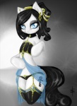 anthro blue_eyes clothing collar cutie_mark ear_piercing female garter_straps legwear lingerie looking_at_viewer panties piercing simple_background solo stockings tail underwear tt-n hasbro my_little_pony crystal_morbid fan_character earth_pony equid equine horse mammal pony 2012