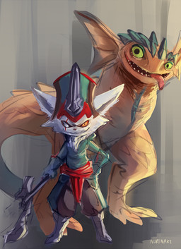 anthro axe biped blind_eye clothing costume duo fantasy_axe fantasy_weapon female fur hat headgear headwear male melee_weapon sash scales smile teeth tongue weapon white_body white_fur nurinaki league_of_legends riot_games tencent kled_(lol) skaarl_(lol) mammal reptile scalie yordle sketch