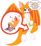 anthro clean_diaper clothed clothing dialogue diaper diaper_stuffing duo female flying hand_on_diaper horn inside_diaper male micro micro_in_diaper paws size_difference speech_bubble text touching_diaper wearing_diaper wings mathewmii dust:_an_elysian_tail fidget_(elysian_tail) bat chimera mammal nimbat english_text hi_res