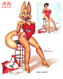 anthro barbell_piercing breasts clothing collarbone eyebrow_piercing eyebrows eyelashes facial_piercing female footwear fur furniture glistening_eyelids green_eyes high_heels holidays long_eyelashes orange_body orange_fur panties piercing pink_clothing pink_panties pink_underwear scissors shoes sitting smile solo stool tuft underwear moko_(artist) dreamworks the_bad_guys valentine's_day diane_foxington canid canine fox mammal 2026 4:5 absurd_res hi_res