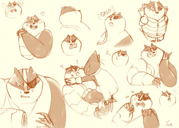 1_eye anthro blush bodily_fluids crying cupping_cheek cybernetics duo eye_patch eyewear heart_symbol machine male male/male mechanical_arm missing_arm overweight overweight_male tears young sue_pinkheel cartoon_network mao_mao:_heroes_of_pure_heart badgerclops sheriff_mao_mao_mao badger cyborg mammal mustelid musteline multiple_images