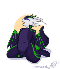 anthro drone dronification genitals male penis simple_background solo transformation white_background wings hyenaart grove_(game) gastropod mollusk slug hi_res