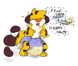 3_toes 4_fingers ambiguous_gender anthro big_diaper bodily_fluids brown_body brown_ears brown_fur brown_nose brown_stripes brown_tail brown_tail_tip clothed clothing dialogue diaper diaper_only dipstick_tail ears_down eyes_closed feet fingers fist fur genital_fluids heart_symbol huge_diaper markings multicolored_body multicolored_fur navel open_mouth pivoted_ears purring simple_background snaggle_tooth solo standing striped_body striped_fur striped_markings striped_tail stripes tail tail_markings tail_motion tan_body tan_fur text three-quarter_view toes topless unclean_diaper urine used_diaper wearing_diaper wet_diaper white_background yelling yellow_body yellow_fur yellow_tail boredomwithfriends ace_(boredomwithfriends) felid mammal pantherine tiger 2026 english_text full-length_portrait hi_res portrait female_(lore)