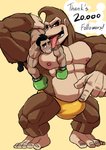 5_fingers 5_toes abs anthro big_feet bodily_fluids boxing_gloves bulge clothed clothing duo feet fingers handwear licking male male/male muscular muscular_male nipples pecs size_difference sweat thick_thighs toes tongue tongue_out topless underwear othukimi donkey_kong_(series) nintendo punch-out!! donkey_kong_(character) little_mac ape gorilla haplorhine human humanoid mammal primate hi_res