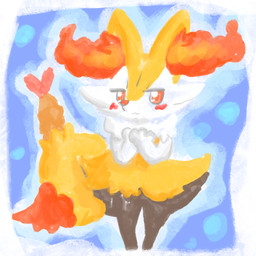 :3 ambiguous_anthro ambiguous_gender anthro biped blush dipstick_tail food front_view looking_at_viewer markings mouth_closed object_in_tail shrimp_(food) simple_background solo standing tail tail_markings annyui0611 nintendo pokemon braixen canid generation_6_pokemon mammal pokemon_(species) 1:1 2022 digital_media_(artwork) digital_painting_(artwork) hi_res japanese_description painting_(artwork) portrait three-quarter_portrait translated_description