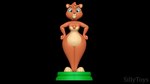 3d_modeling 3d_print anthro female fist fur happy looking_straight multicolored_body simple_background smile solo stage standing wide_hips sillytoys el_arca kairel felid lion mammal pantherine 3d_(artwork) digital_media_(artwork) hi_res