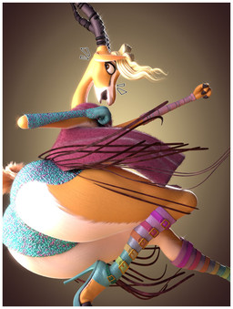anthro arm_wraps armwear big_butt blonde_hair bottomwear bubble_butt butt clothing elbow_gloves female gloves hair handwear horn hotpants long_legs long_neck shorts solo thick_thighs wide_hips wraps anaroth disney zootopia gazelle_(zootopia) antelope bovid gazelle mammal nanger true_antelope 2026 3d_(artwork) digital_media_(artwork) hi_res