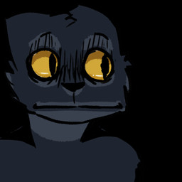 ambiguous_gender anthro black_background black_body black_fur black_nose front_view fur looking_away simple_background solo wide_eyed borealhao casualties:_unknown gunsaw canid canine expie_(gunsawian) fox gunsawian mammal murid murine rat rodent 1:1 absurd_res bust_portrait digital_media_(artwork) headshot_portrait hi_res portrait reaction_image