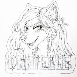 anthro cheek_tuft diamond_(gem) ear_chain ear_piercing ear_ring eyelashes facial_tuft fangs female gem hair long_hair looking_at_viewer open_mouth open_smile piercing ring_piercing simple_background smile solo sparkles teeth tuft unsigned akatan_art canid mammal 1:1 bust_portrait monochrome portrait sketch traditional_media_(artwork)