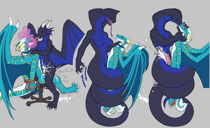 anthro apode bodily_fluids bound breasts chair claws coiling coiling_another coiling_around_body cum cum_inside duo ejaculation erection female forked_tongue furniture genital_fluids genitals horn legless looking_at_another magic male messy nude open_mouth paws penetration penile penis pheromones scales serpentine sex simple_background smile snake_hood submissive submissive_male tail teeth tongue tongue_out wings glimchip mythology x-com dart_(frstr4706) valiamoonseer draconcopode dragon mythological_creature mythological_scalie reptile scalie snake viper_(x-com) digital_media_(artwork) hi_res