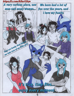 age_progression anthro black_body black_fur black_hair black_sclera family female fur grey_body grey_fur group hair male tail text white_body white_fur young allartskye keiloria_(veraldrisz) kia_(allartskye) skye_(allartskye) american_opossum canid canine canis mammal marsupial wolf comic english_text hi_res traditional_media_(artwork) daughter_(lore) father_(lore) father_and_child_(lore) father_and_daughter_(lore) mother_(lore) mother_and_child_(lore) mother_and_daughter_(lore) parent_(lore) parent_and_child_(lore) parent_and_daughter_(lore)