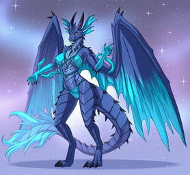 anthro bikini breasts claws clothed clothing female horn medium_breasts solo swimwear tail two-piece_swimsuit wings alanscampos capcom monster_hunter mythology elder_dragon mythological_creature mythological_scalie scalie xeno'jiiva hi_res