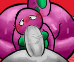 anthro balls big_butt blush butt duo erection fellatio genitals huge_butt huge_thighs male male/male oral penile penis purple_body sex thick_thighs blue_x barney_and_friends pbs barney_the_dinosaur dinosaur prehistoric_species reptile scalie animated no_sound short_playtime webm