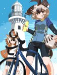 bicycle bicycle_helmet bottomwear clothed clothing duo female shorts spandex spandex_shorts tight_bottomwear tight_clothing tight_shorts vehicle iwafish kemono_friends greater_roadrunner_(kemono_friends) puhon animal_humanoid avian avian_humanoid bird bird_humanoid cuculiform cuculiform_humanoid humanoid mammal mammal_humanoid pronghorn pronghorn_humanoid roadrunner_humanoid 3:4 absurd_res hi_res