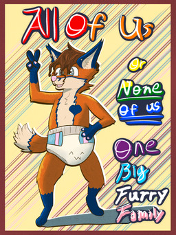 anthro diaper fur jackfex(character) lgbt_pride male orange_body orange_fur solo young jackfex canid canine fox mammal red_fox true_fox absurd_res hi_res