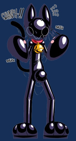 ambiguous_gender anthro bell bell_collar black_body bodily_fluids bulge cat_tail clothing collar dripping ears_up glistening glistening_body gold_(metal) latex latex_clothing latex_skinsuit male null_bulge onomatopoeia owo paw_shoes paws red_collar reflective_body round_head simple_background simple_face skinsuit solo sound_effects sticky sweat tail text tight_clothing transparent_background rubbori sillyseacreatur goo_creature human humanoid living_latex mammal alpha_channel hi_res
