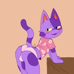 anthro backsack balls butt clothing femboy fur genitals male panties pink_clothing pink_panties pink_underwear purple_body purple_fur rear_view seductive shirt simple_background solo tail thick_thighs topwear underwear kaelba animal_crossing nintendo bob_(animal_crossing) domestic_cat felid feline felis humanoid mammal 1:1 digital_media_(artwork)