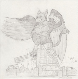 abs anthro beak biped building building_destruction claws destruction feathered_wings feathers feet house macro macro_anthro macro_male male muscular muscular_anthro muscular_male nude outside pecs smile solo tail toe_claws toes wings serb mythology carpo avian gryphon mythological_avian mythological_creature hi_res