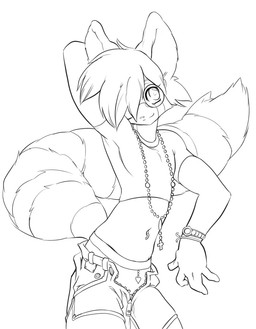 anthro briefs clothed clothing dancing eyewear fur glasses male midriff navel navel_piercing navel_ring piercing ring_piercing solo tail underwear young young_anthro young_male peritian ailurid mammal red_panda monochrome source_request