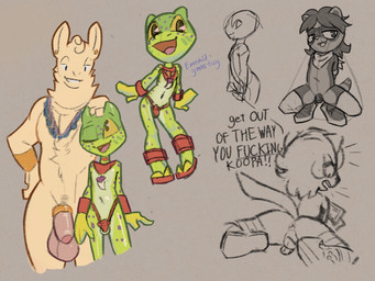 accessory age_difference anthro anus backsack balls big_balls big_penis biped black_eyes bracelet butt clothing cock_ring countershade_torso countershading crouching duo ear_piercing flaccid footwear foreskin fur genitals glans green_body green_sclera green_skin humanoid_genitalia humanoid_penis jewelry jewelry_only kerchief larger_male legwear looking_at_another looking_at_viewer lying male mostly_nude neckerchief necklace neckwear older_male on_front open_mouth open_smile partially_retracted_foreskin penis penis_accessory penis_jewelry penis_size_difference piercing rear_view sandals shoes size_difference smaller_male smile solo stockings tan_body tan_countershading tan_fur tan_skin thigh_highs tongue young young_anthro young_male younger_male quarryjade amphibian camelid domestic_ferret frog llama mammal mustelid musteline true_musteline weasel 2026 4:3 hi_res multiple_images