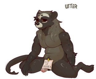 anthro armpit_hair body_hair flaccid genitals looking_at_viewer male paws penis pubes simple_background solo white_background utter2 civet mammal viverrid