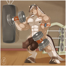 abs anatomically_correct anatomically_correct_genitalia anatomically_correct_penis animal_genitalia animal_penis anthro armband athletic backless_gloves balls biceps big_balls big_muscles big_penis biped black_hair black_hooves black_tail border brown_balls brown_body brown_fur brown_nipples brown_penis clenched_teeth clothing detailed_background dumbbell electronics equine_genitalia equine_penis erection exercise eyes_closed fingerless_gloves front_view fur genitals gloves gym hair handwear headphones holding_object hooves huge_penis inside long_tail male manly medial_ring motion_lines multicolored_body multicolored_fur multicolored_hair multicolored_tail muscular muscular_anthro muscular_male nipples nude orange_clothing orange_gloves orange_handwear pecs penis portable_music_player pose punching_bag snout solo standing tail tan_body tan_fur teeth thick_penis two_tone_hair two_tone_tail vein weightlifting weights white_body white_border white_fur white_hair white_tail workout aaron_(artist) victor_jankowski draft_horse equid equine horse mammal 1:1 2015 digital_media_(artwork) hi_res