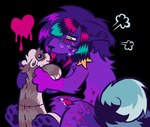 alternative_fashion anthro aroused fur genitals male penis plushie plushophilia purple_body purple_fur scar scene_(fashion) scene_haircut self-harm_scars sparklefur freakfluff canid canine mammal mustelid musteline true_musteline weasel hi_res