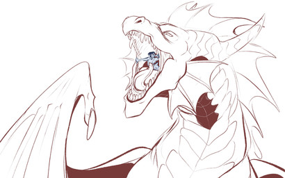 almost_fully_inside ambiguous_gender anthro anthro_prey cheek_frill claws duo fangs feral feral_pred frill_(anatomy) head_crest head_frill in_mouth long_neck male membrane_(anatomy) membranous_wings mouth_shot narrowed_eyes open_mouth oral_vore partially_inside scared simple_background teeth tongue unsigned vore wing_claws wings kardinaluz mythology dragon mythological_creature mythological_scalie scalie 16:10 absurd_res hi_res widescreen